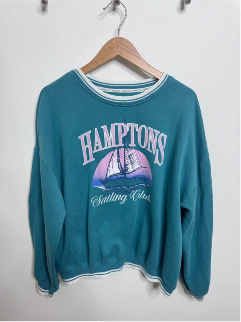 Girls Limited Too Teal Hamptons Sailing Club Sweatshirt Size large